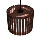 Luminária Pendente Tóquio Modelo Ripado - Marrom