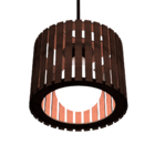 Luminária Pendente Tóquio Modelo Ripado - Marrom