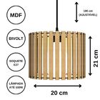 Luminária Pendente Tóquio Modelo Ripado - Preta