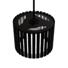 Luminária Pendente Tóquio Modelo Ripado - Preta