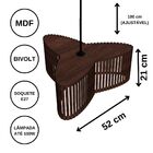 Luminária Pendente Trevo Modelo Ripado - Marrom