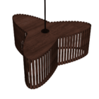 Luminária Pendente Trevo Modelo Ripado - Marrom