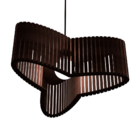 Luminária Pendente Trevo Modelo Ripado - Marrom