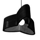 Luminária Pendente Trevo Modelo Ripado - Preta