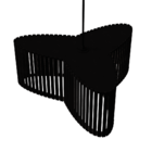 Luminária Pendente Trevo Modelo Ripado - Preta