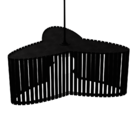 Luminária Pendente Trevo Modelo Ripado - Preta