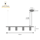 Luminária Pendente Trilho De Teto Balcão Mesa Preto 80cm