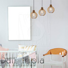 Luminaria Pendente Tripla Bali E27 Madeira Mdf Cq Desmontada