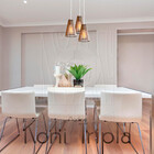 Luminaria Pendente Tripla Koni E27 Madeira Mdf Cr Desmontada