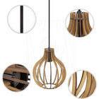 Luminária Pendente Triplo Madeira Bali 20cm Cq Rústico