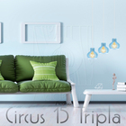 Luminária Pendente Triplo Madeira Circus 15cm Cq Azul Claro