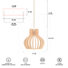 Luminária Pendente Triplo Madeira Circus 15cm Cq Pessego