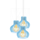 Luminária Pendente Triplo Madeira Circus 15cm Cr Azul Claro