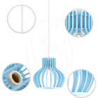 Luminária Pendente Triplo Madeira Circus 15cm Cr Azul Claro