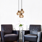 Luminária Pendente Triplo Madeira Circus 15cm Cr Rústico