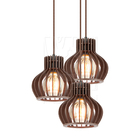 Luminária Pendente Triplo Madeira Circus 15cm Cr Soquete E27