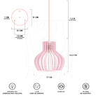 Luminária Pendente Triplo Madeira Circus 15cm Cr Soquete E27