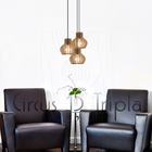 Luminária Pendente Triplo Madeira Circus 15cm Cr Soquete E27