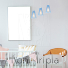 Luminária Pendente Triplo Madeira Koni 20cm Cq Azul Claro