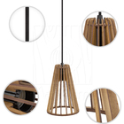 Luminária Pendente Triplo Madeira Koni 20cm Cr Soquete E27 Rú