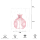 Luminária Pendente Triplo Madeira Nacar 18cm Cr Soquete E27 R