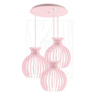 Luminária Pendente Triplo Madeira Nacar 18cm Cr Soquete E27 R