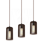 Luminária Pendente Triplo Madeira Paladio Cq Marrom Sala