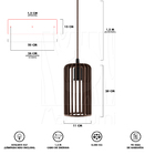Luminária Pendente Triplo Madeira Paladio Cq Marrom Sala