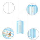 Luminária Pendente Triplo Madeira Paladio Cq Sala Jantar E27