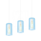 Luminária Pendente Triplo Madeira Paladio Cq Sala Jantar E27