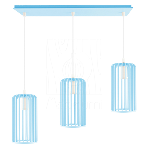 Luminária Pendente Triplo Madeira Paladio Cq Sala Jantar E27