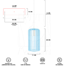 Luminária Pendente Triplo Madeira Paladio Cq Sala Jantar E27