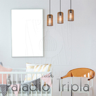 Luminária Pendente Triplo Madeira Paladio Cq Sala Jantar E27