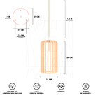 Luminária Pendente Triplo Madeira Paladio Cr Sala Jantar E27