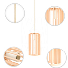 Luminária Pendente Triplo Madeira Paladio Cr Sala Jantar E27