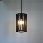 Luminária Pendente Tubular Marrom Pequena