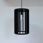 Luminária Pendente Tubular Preta Grande