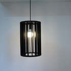 Luminária Pendente Tubular Preta Grande