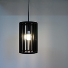 Luminária Pendente Tubular Preta Média