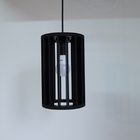 Luminária Pendente Tubular Preta Média