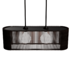 Luminária Pendente Veneza Modelo Ripado - Preta