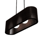 Luminária Pendente Veneza Modelo Ripado - Preta