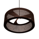 Luminária Pendente Vênus Modelo Ripado - Marrom