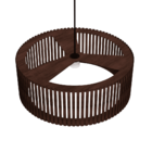 Luminária Pendente Vênus Modelo Ripado - Marrom