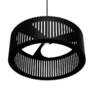 Luminária Pendente Vênus Modelo Ripado - Preta