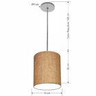 Luminária Pendente Vivare Free Lux Md-4102 Cúpula Em Tecido -