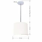 Luminária Pendente Vivare Free Lux Md-4105 Cúpula Em Tecido -