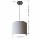 Luminária Pendente Vivare Free Lux Md-4106 Cúpula Em Tecido -