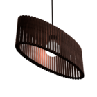 Luminária Pendente Zepelim Modelo Ripado - Marrom