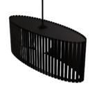 Luminária Pendente Zepelim Modelo Ripado - Preta